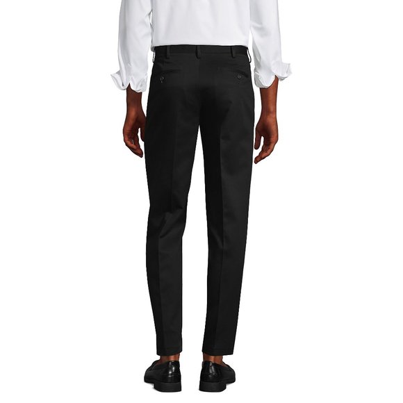 NWT LANDS' END MEN'S TRADITIONAL FIT NO IRON CHINO PANTS BLACK 31, 44 - Picture 2 of 11